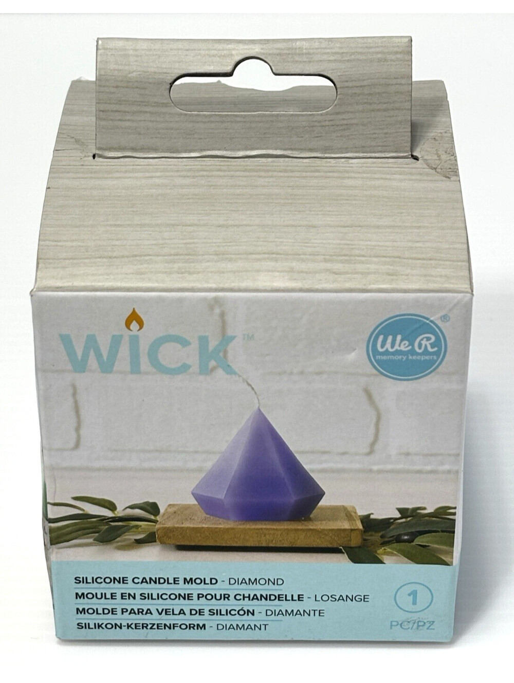 Wick Silicone Candle Mold Diamond Shape Craft,We R Memory Keepers Wax Making New